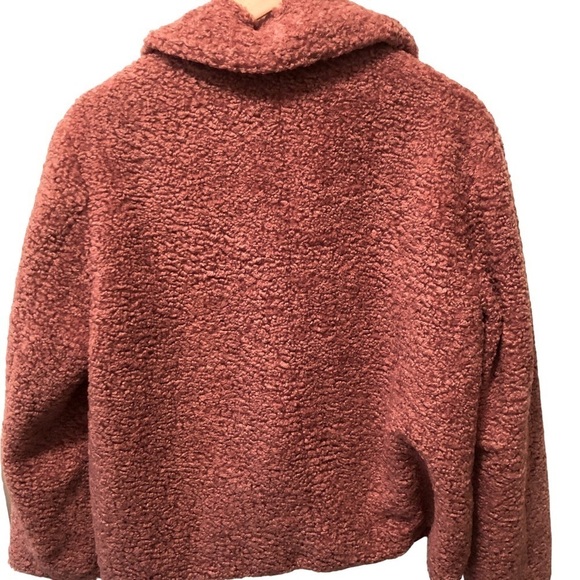 Lauren Conrad Shabby Teddy Coat Double Breasted Sz XXL Mauve Furry Cozy Fall NWT - Picture 4 of 7